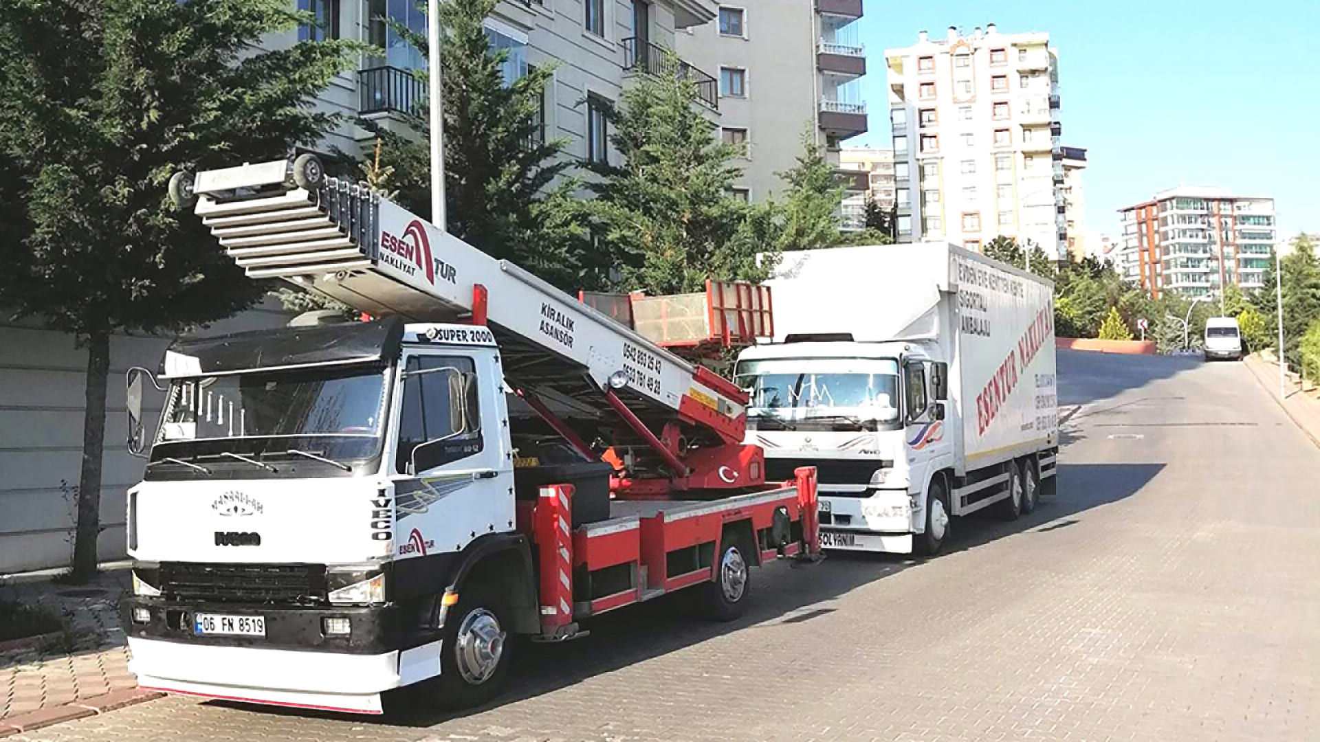 Esentur marka kamyon ve asansörlü ofis taşıma operasyonu Ankara